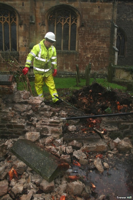 Tree down outside St Mary's Church